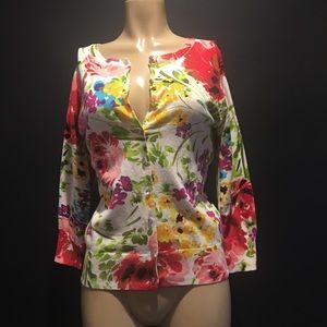 Anthropologie CHARLOTTE TARANTOLA Floral Cardigan